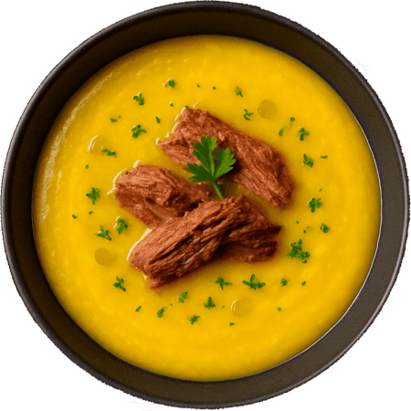 Caldo Aipim com Carne