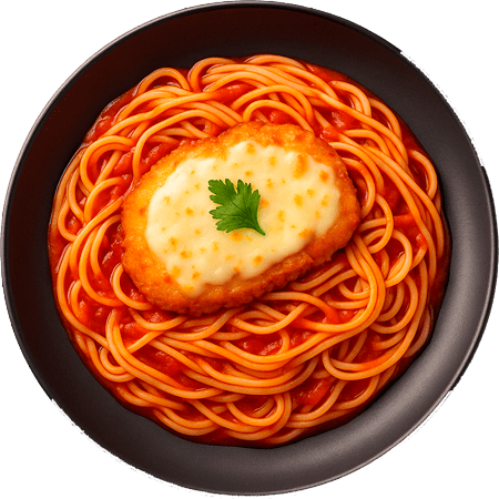 Massa com Frango a Parmegiana