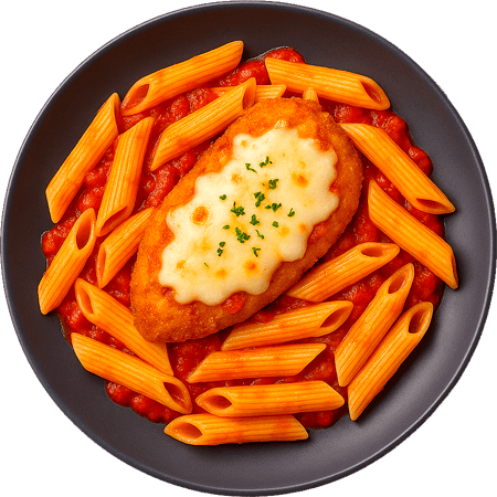 Massa com Frango Parmegiana