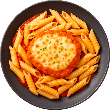 Massa com Carne Parmegiana